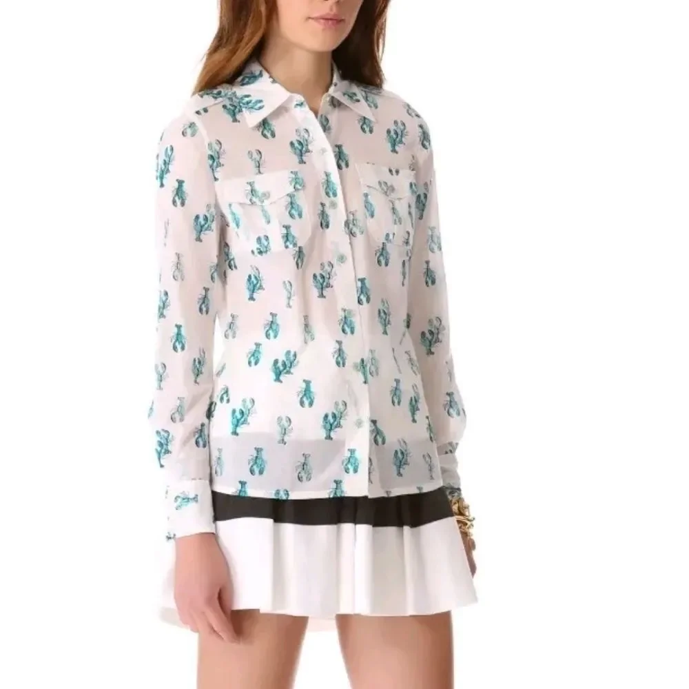 TORY BURCH Brigitte Lobster Voile Blouse Vintage